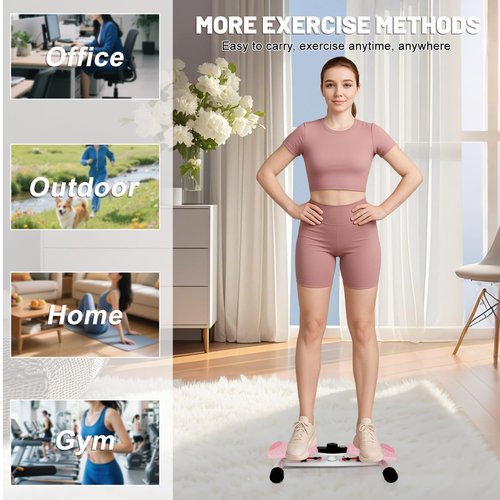 Waist Twisting Machine, Ab Twister Board for Exercise, Noiseless Exercise Waist Twister for Home Gym Equipment, 330 lbs Capacity | Track Time, Reps, Calories with Digital Display (Pink)
