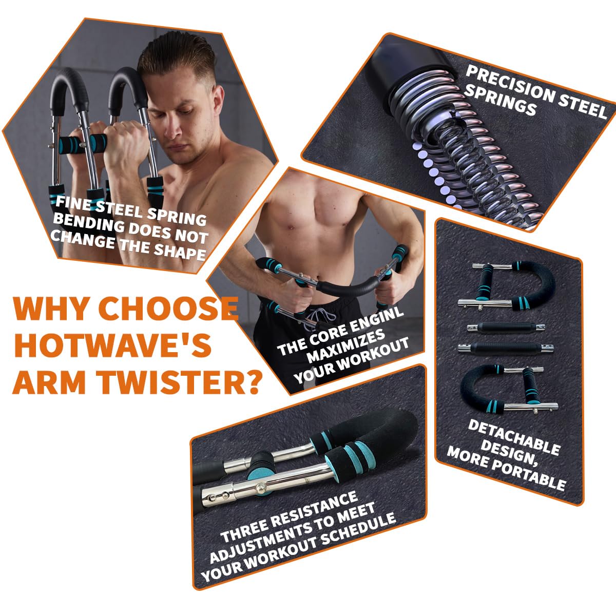 HOTWAVE Twister Arm Trainer,Chest Workout Equipment,Portable Home Equipment