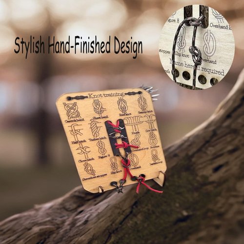 KYWYOYOU Learn Knot Training Board, Knot Tying kit, Learn to tie Knot Training Board, 16 Knotting Methods for Beginners, Knot Tying Book for Outdoor Survival, Camping