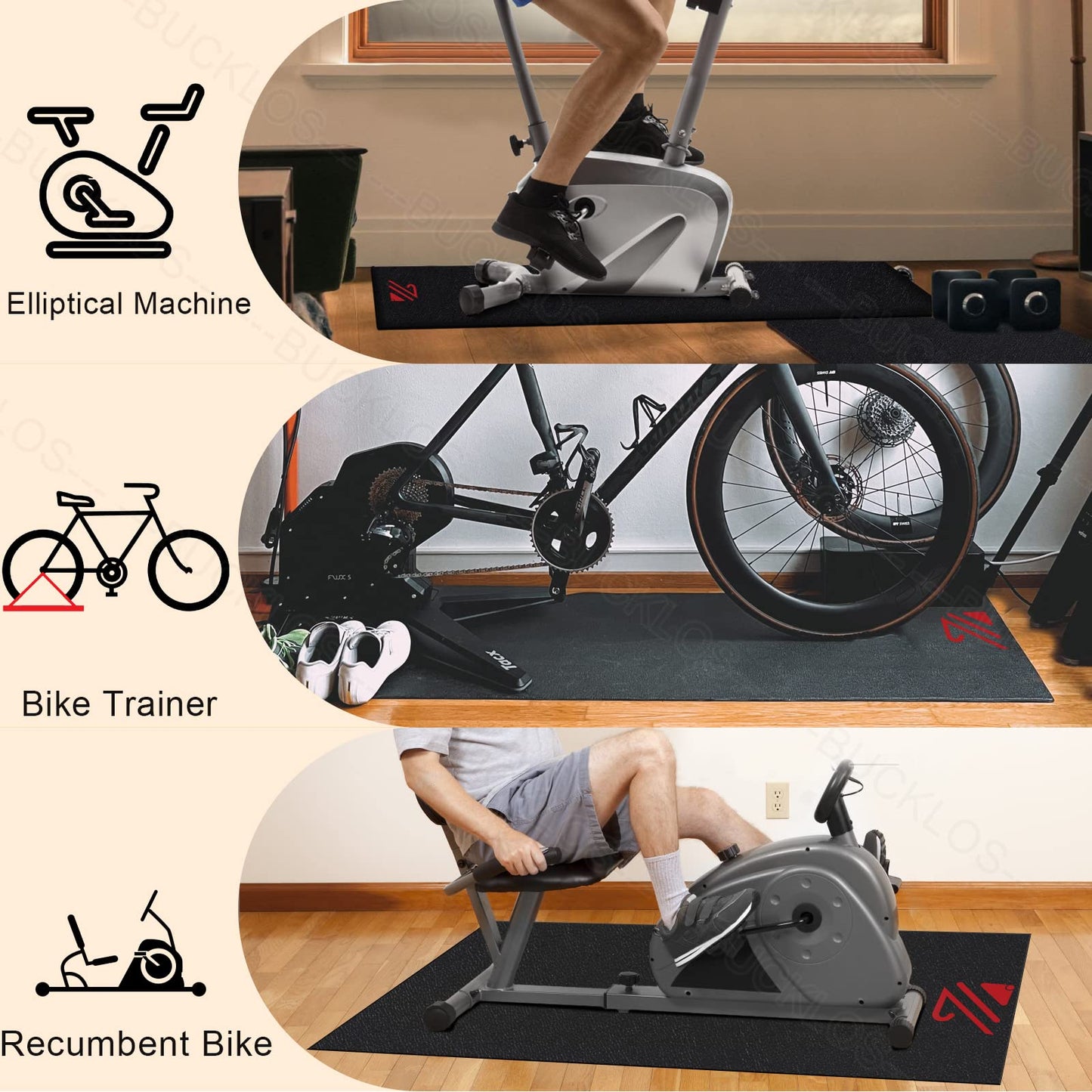 BUCKLOS Treadmill Mat for Walking Pad and Home Gym Equipment