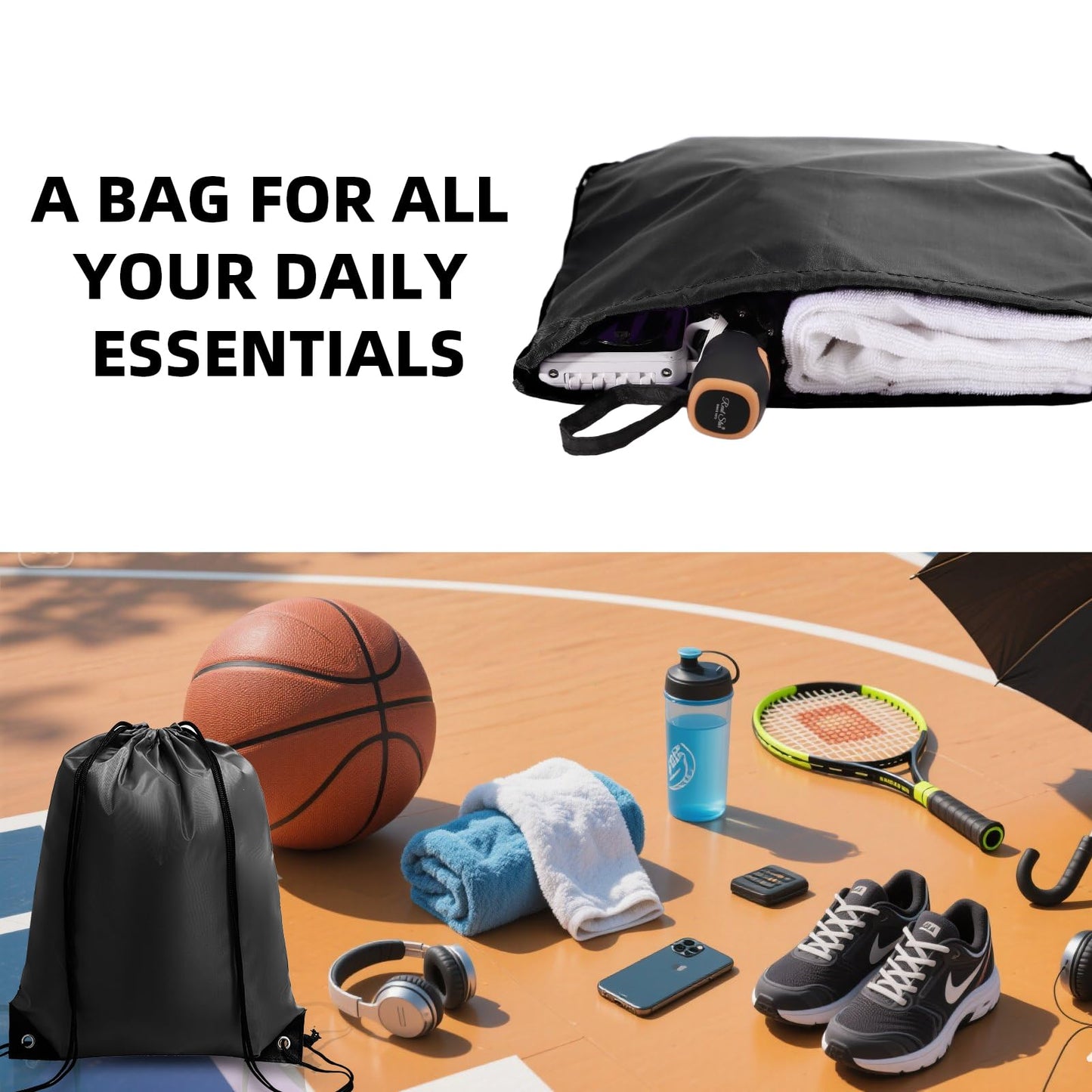 WSBArt Drawstring Backpack 6 Pcs Drawstring String Bags Draws Tring Backpack Waterproof Sports 6 Colors for Men Women