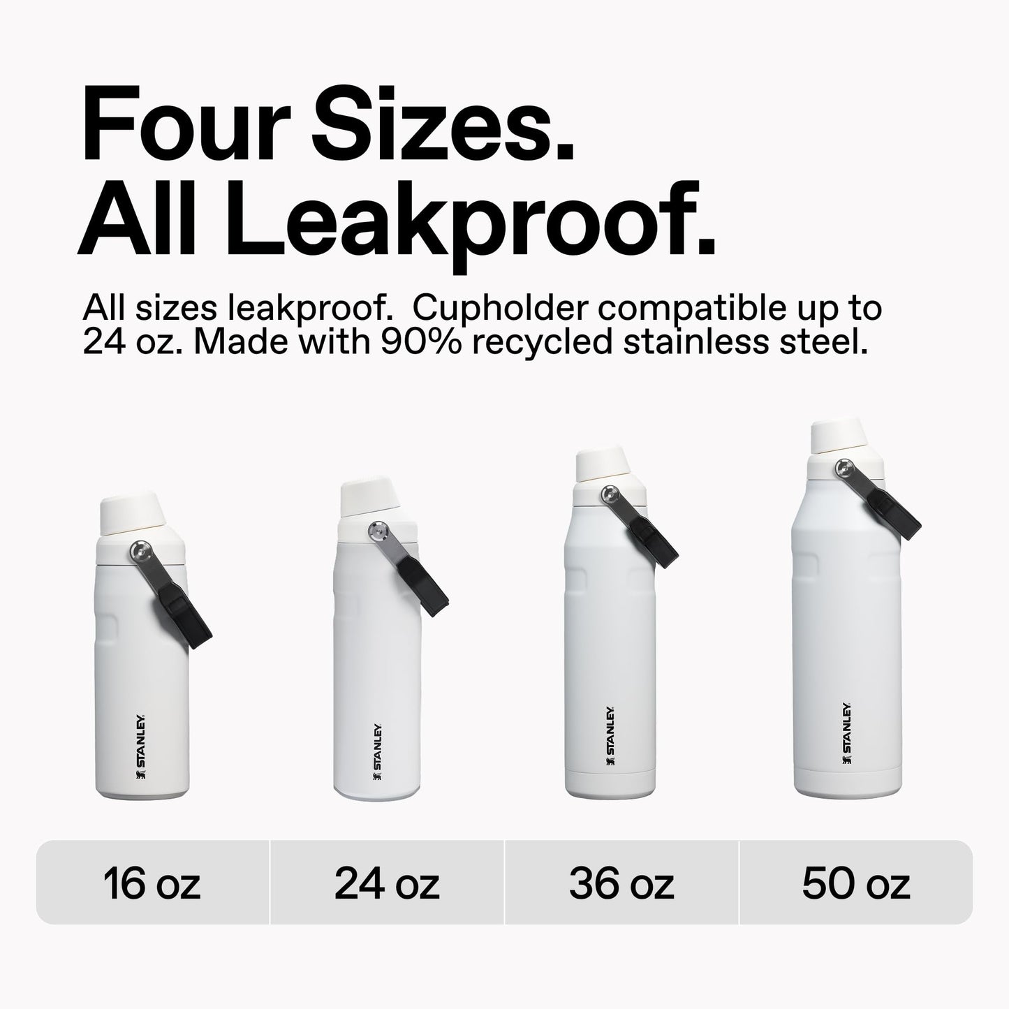 Stanley IceFlow Fast Flow Water Bottle 24 oz | Angled Spout Lid | Lightweight and Leakproof for Travel and Sports | Insulated Stainless Steel | BPA-Free | Ash