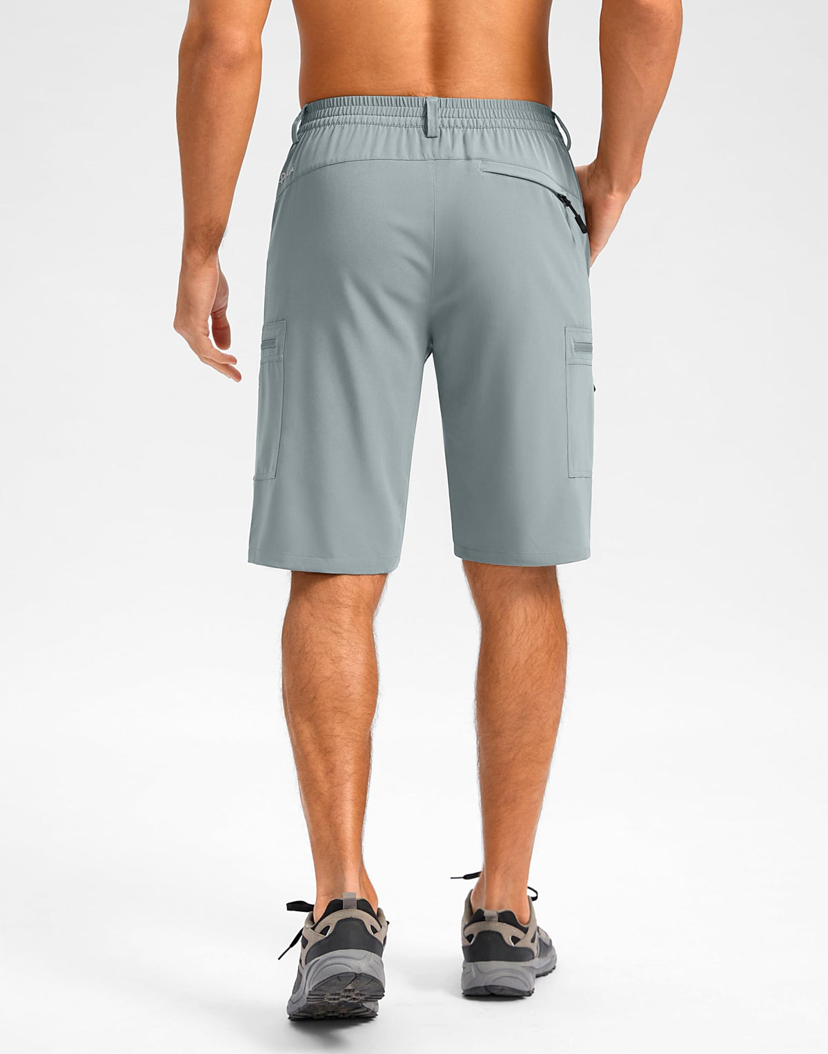 Pudolla Men's Hiking Shorts 11" Lightweight Cargo Work Shorts for Men Summer Travel Golf Casual Outdoor with 5 Pockets(Light Grey XX-Large)