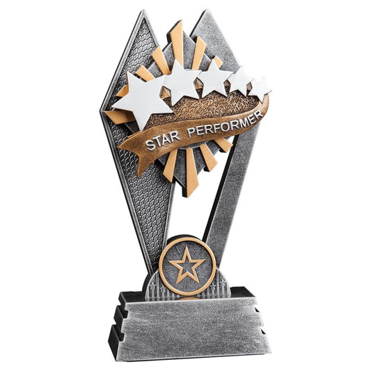 Express Medals 1 Pack of 7 Inch Tall Sun Ray Star Performer Trophy Awards Boys Girls Mens Women Youth Team Trophies award tournament champion winner event prize gift SR114