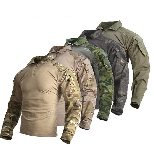 G3 Combat Shirt Camo Mens Tactical Tops Hunting BDU Shirt (Large, Multicam Black)