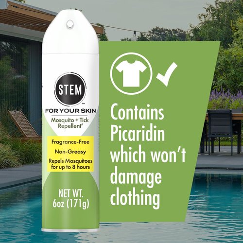 STEM Repels Mosquitoes And Ticks, Mosquito Repellent and Tick Spray, Picaridin Bug Spray, Fragrance-Free, 6 oz