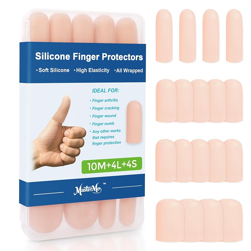 MasterMo Silicone Finger Cots Protectors Set of 10 - Nude M/L/S Variation
