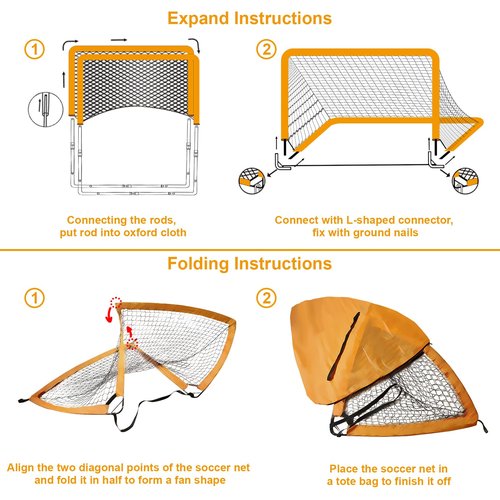KIFFRIDE Soccer Goals for Backyard,4' X 3' Soccer Goal Net Set,Kids Soccer Goal for Backyard Training Equipment with Cones and Storage Soccer Net.