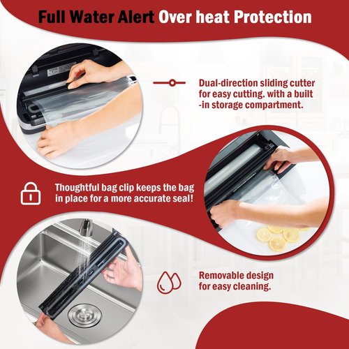 95kpa Vacuum Sealer Machine,Commercial Fully Automatic Food Sealer,10-in-1 Functions & Powerful Sealing System with Double Heat Seal