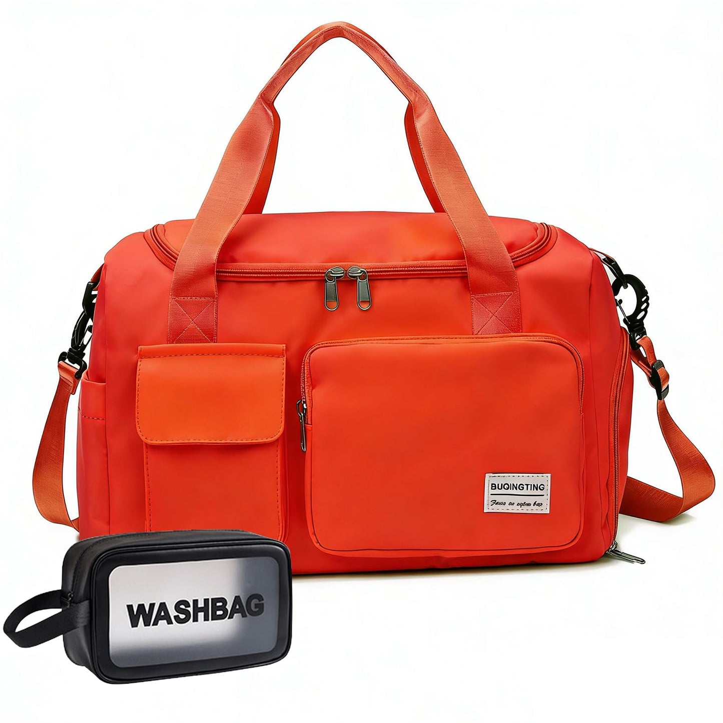 Small Gym Bag for Women, Travel Duffle Bag Carry On Weekender Bag with Shoe Compartment
