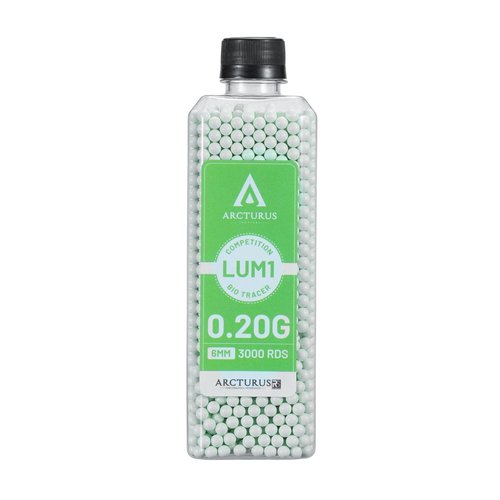 Arcturus Tactical Polished Competition Lumi Bio Tracer Match Grade Airsoft Pellets BBS Ammo 0.20g-0.32g, 3000 Rounds (.20g)
