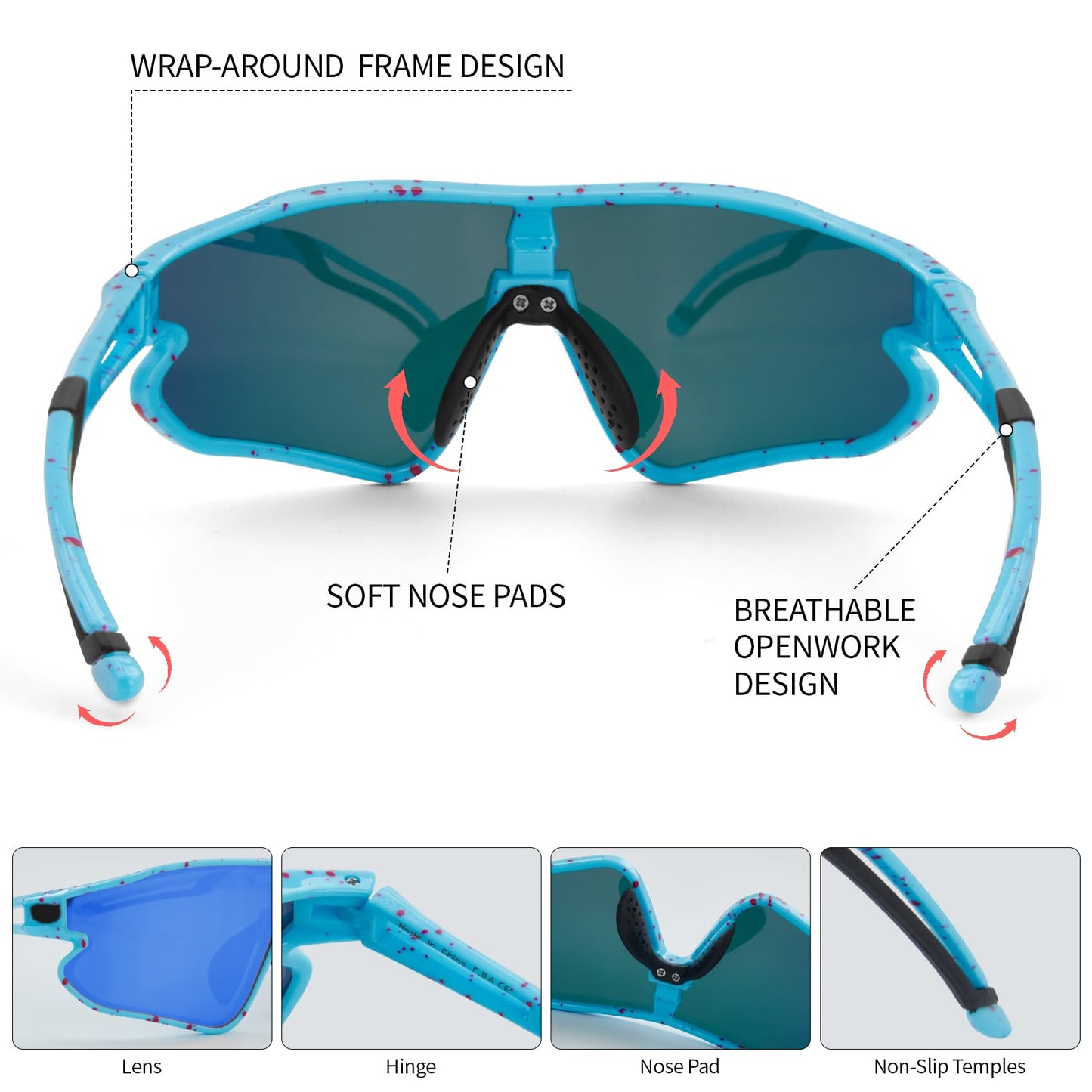 Dreammonkey Toddler Baseball Sunglasses 2T 3T 4T Baseball T Ball Lightweight UV400 Sports Cycling Shades For Boys Girls