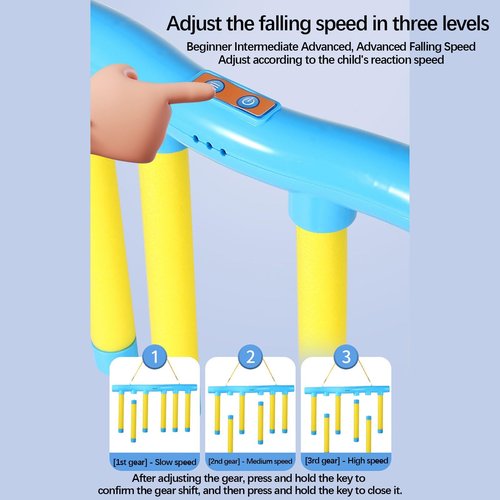 Drop The Stick Game, Catch All Drop Sticks Game, Hand Eye Coordination Training, Reflex Challenge Game, Hand Eye Coordination Reaction Training Toy, 3 Adjustable Speed Catching Game (B)