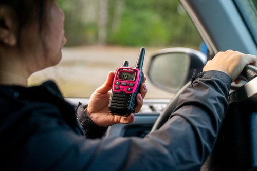 Midland® T71PNK X-TALKER FRS Walkie Talkies with NOAA Weather Scan & Alert – Long Range Two-Way Radios – 36 Channels, 121 Privacy Codes – for Camping, Overlanding, Rock Crawling – Black/Pink, 2 Pack