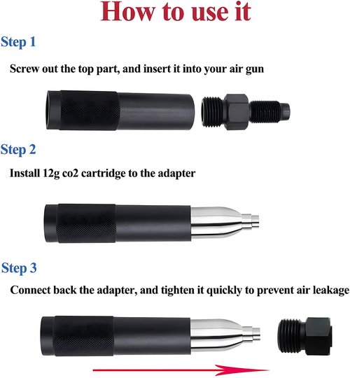 Genrics 12g Co2 Cartridges Adapter Instead of 88g or 90g Co2 Capsule, Co2 Quick Change Holder Compatible with Sig Sauer MCX or MPX