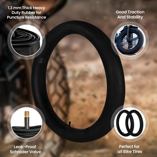 HEB - Heavy Duty Bike Tube for Ebike Tires - Puncture Resistant Inner Tube for 20x4 / 26x4 Bike Tire, Fat Tire Tube, MTB, 20 inch x 4.0 inch and 26 inch x 4.0 inch Bike Tubes (20" x 4", 1 Pack)