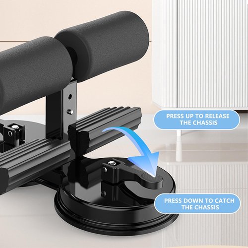 Ab Training Auxiliary Device, Double Suction Cups, Three Levels of Height Adjustment, Multi-functional Adjustable Ab Trainer Equipment, Fitness Equipment for Home & Gym (Black)