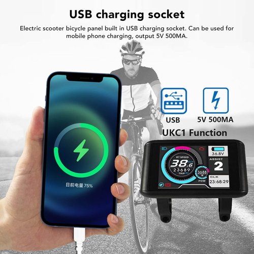 JAOCDOEN Electric Color Display Panel UKC1 Color Display LCD Display for Electric Scooter with Connector