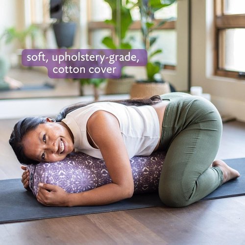 Hugger Mugger Standard Yoga Bolster - Olive - Firm Core with a Soft Surface, Rectangular Shape, Restorative Yoga, Handmade in The USA