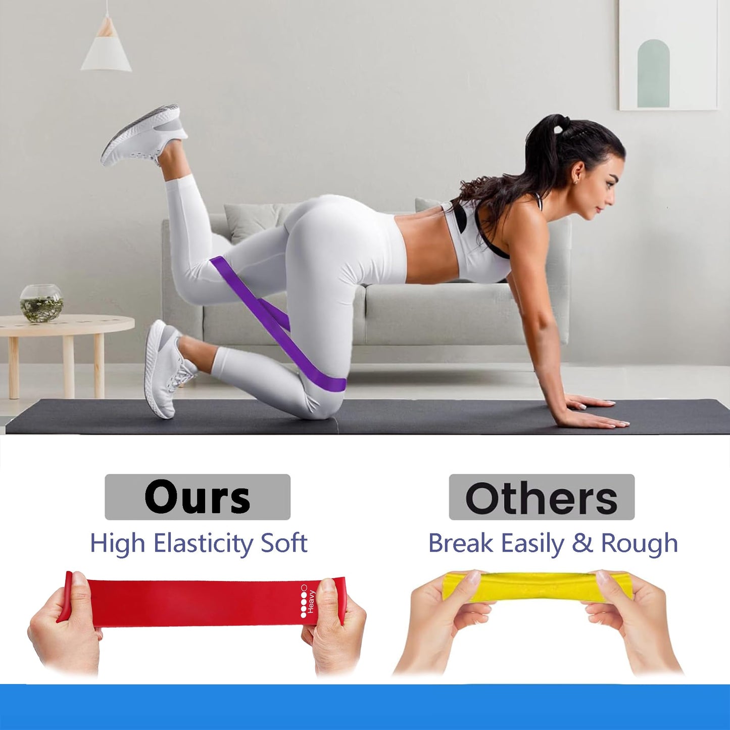 Resistance Bands for Working Out, Latex Exercise Bands Set of 5, Elastic Bands for Exercise with Workout Guide and Carry Bag, Fitness Bands for Strength Training, Yoga, Pilates, Home Workout