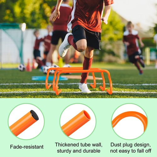 Agility Hurdles Training Equipment - 5 Speed Hurdles and 10 Soccer Cones with Carrying Bag for Soccer, Football, and Track Drills, Ideal for Athletes Speed and Agility Training