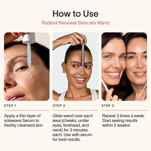 Solawave 4-in-1 Radiant Renewal Red Light Therapy Wand & Renew Complex Activation Serum | Beauty Device for Face & Neck | Serum Boosts Anti-Aging Effects, Reduces Wrinkles, Dark Circles & Puffiness