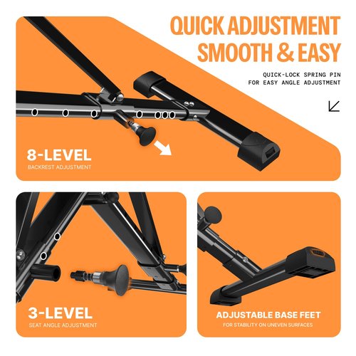 AIRHOP Upgraded Adjustable Weight Bench, Bench Press Full Body Workout, Quick Fold Space Saving, Workout Bench for Home Gym Strength Training