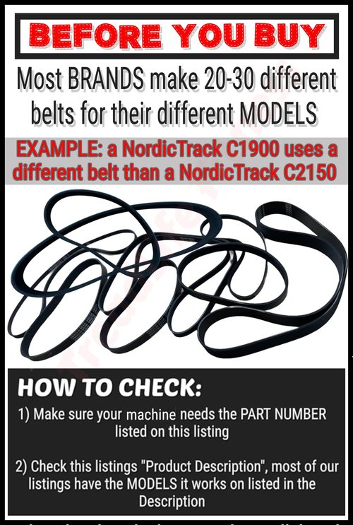 Treadmill Drive Belt - Part Number 118017 - (Models Listed)