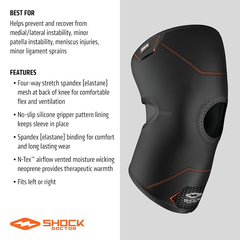 Shock Doctor Open-Patella Knee Sleeve Brace – Large, 1 Unit