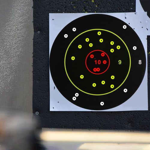 GearOZ 3 Colors Splatter Shooting Target Paper, 30 Sheets 8" Instant Shoot See Target with Red Bullseye, Self Adhesive Paper for Shooting Range & Practice, Airsoft, Pellet Gun, Rifles, BB Gun