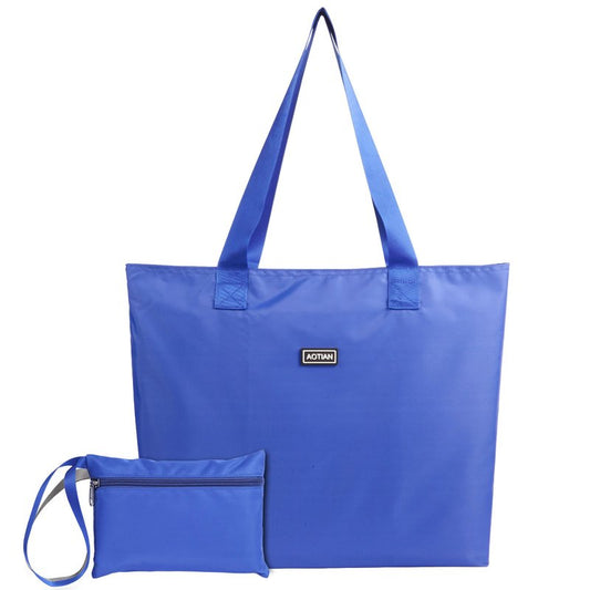 AOTIAN Heavy Duty 20 Liter Reusable Grocery Bags, Thickened Tear-Resistant Polyester Fabric Foldable Machine Washable Shopping Bags, Zipper Closure Water-Resistant Large Tote Bag Travel Gym Beach Bag