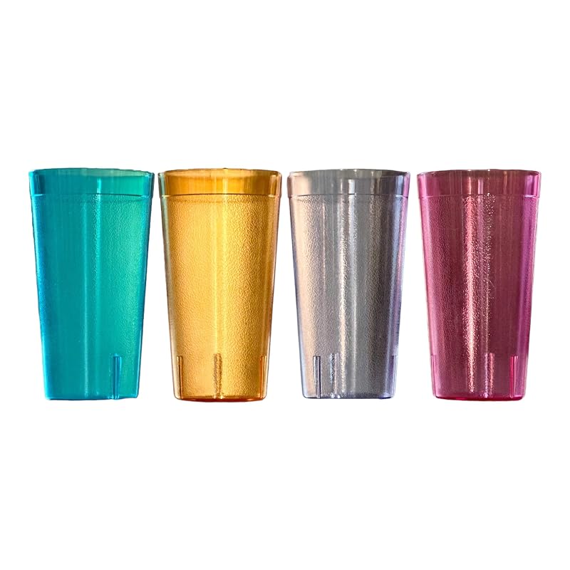 20 oz Plastic Tumbler Set - 24 Pack, BPA-Free, Shatterproof, Stackable Drinking Glasses