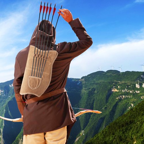 Archery Bow Carrier with Arrow Slots,Archery Back Arrow Quiver Arrow Holder,Adjustable Shoulder Strap for Outdoor Hiking Shooting Hunting,Shooting Targeting,Training,Cosplay,Archer Accessories
