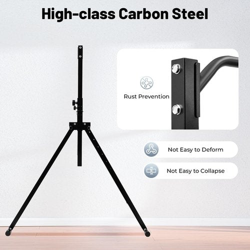 JLYNOWPT Power Tower Pull Up Bar Station Foldable Pull Up Rack Dip Station 5.74-7.55ft Height Adjustable Home Strength Training Fitness Workout Equipment, Up to 440lbs (No double bar)
