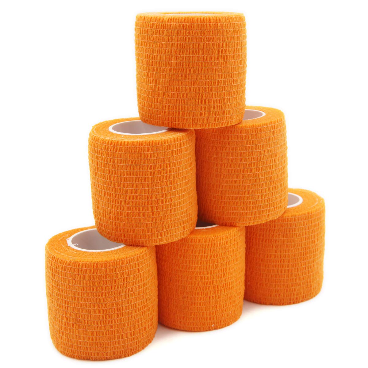 First Aid Bandages Cohesive Wrap Adhesive Self Adherent Tape Colorful (2-Inch, Orange)