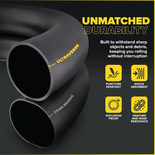Ultraverse 26 x 4.0 Inner Tube Set with Schrader Valve - Ideal for Mountain Bikes & E-Bikes with 26-Inch Fat Tires - Durable & Reliable Performance- 2 Pack with tyre levers