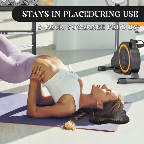MBKHFLL 4PCS yoga knee pads, yoga anti slip pads, Pilates support pads, designed to protect the balance of male and female knees, elbows, and wrists during exercise (Black +Purple)