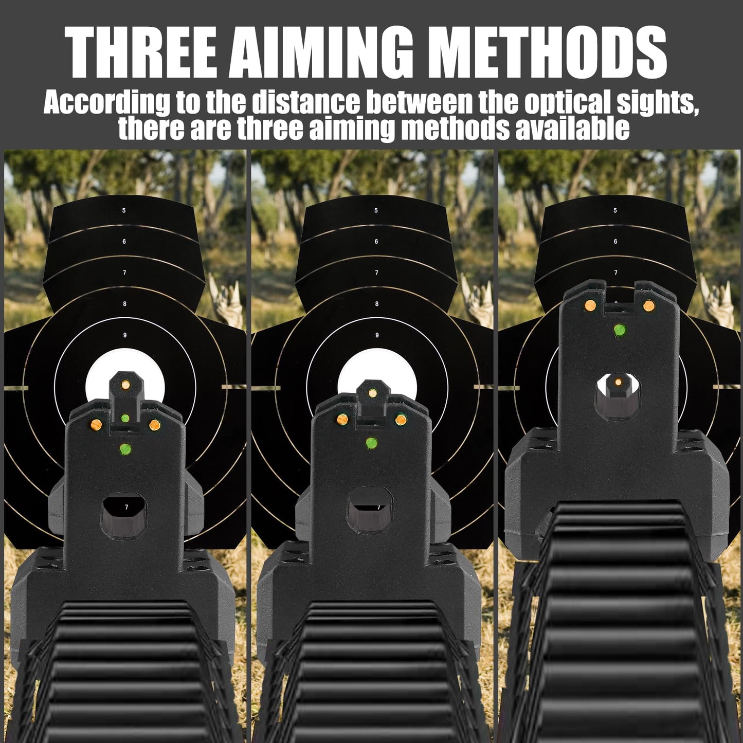 ZBULAR ZR-L3 Multiple Aiming Methods Fiber Optic Front and Rear Sight Fiber Optic Sights