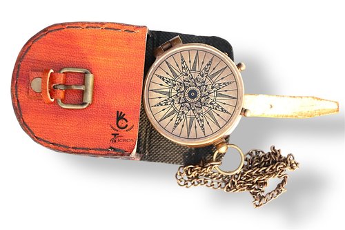 Vintage Brass Compass with Engraved Quote – “So You Can Always Find Your Way Back to Me” – Antique Nautical Compass Gift for Men, Women, Husband, Wife, Son with Leather Case
