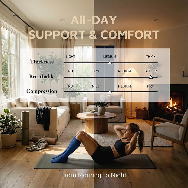 Compression Socks for Men and Women, 15-20 mmHg, 3 Pairs – Variation: B02 Dark Gray/Light Gray/Navy Blue, Large