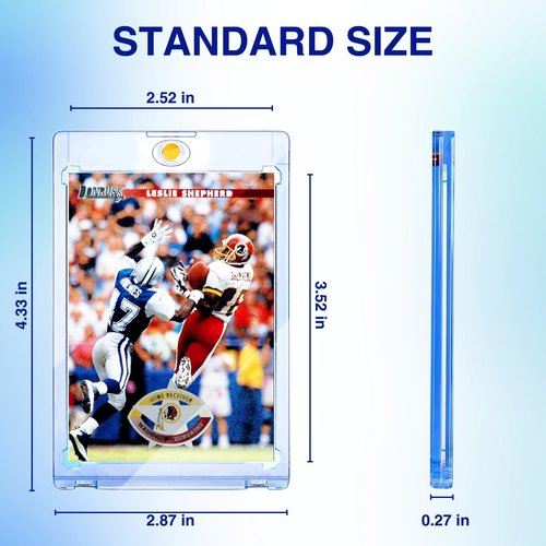 binirin 25PCS Magnetic Card Holders with U-V Protection | 35pt Hard Plastic Card Protectors for Trading Cards, Baseball, Sports & Game Cards | Reusable Display Case with Secure One-Touch Closure