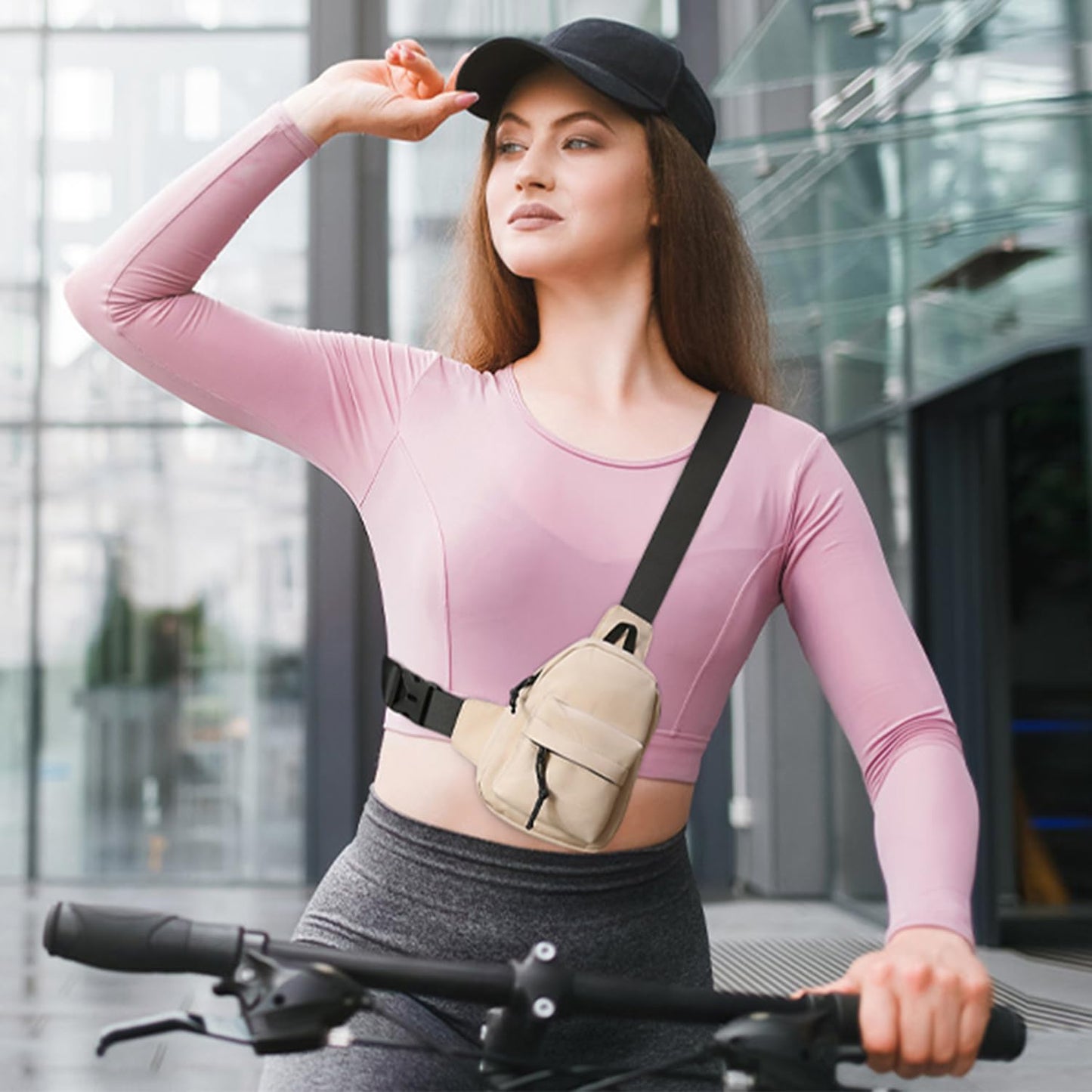 Peicees Small Crossbody Bag Purse For Men Womens Mini Sling Bag Chest Backpack Phone Holder Water-Resistant