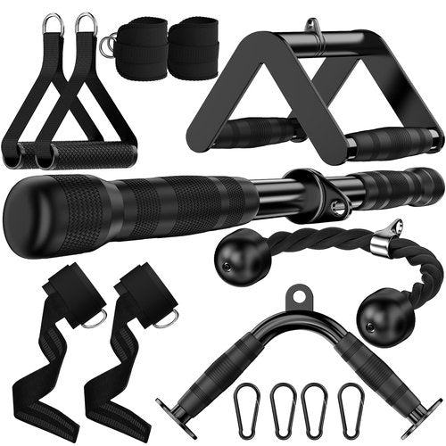JOTUPLUN Cable Machine Attachment for Home Gym, Tricep Press LAT Pull Down Attachment, Tricep Press Down Cable Accessories for Weight Fitness Multiple Options