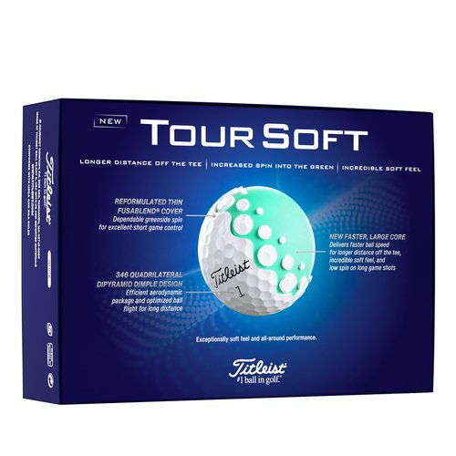Titleist Tour Soft Golf Balls, White (One Dozen)