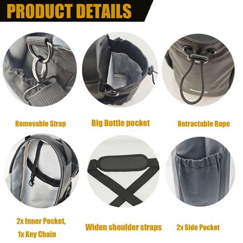 Magnetic Sport Bag For Men and Women Sling Gym Bag Travel Work with Water Bottle Holder, Phone Pockets Magnetic Attachment