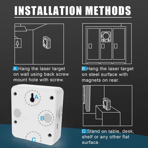 Angeebin Laser Target & 9mm Laser Training Cartridge Kit, Suitable for Dry Fire Training (Laser Target Kit-9mm Cartridge)