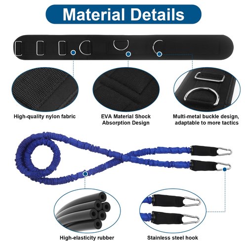 Kafilc zone defense basketball bungee training Kit 1 Belt 6.6ft & 9.8ft Resistance Bands, Ideal for coaches and young basketball enthusiasts, used for basic stance, movement and team defense training