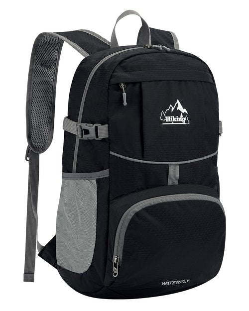 WATERFLY Hiking Foldable Daypack Backpack: 25L Ultra Lightweight Packable Waterproof Outdoor Travel Day Pack for Woman Man