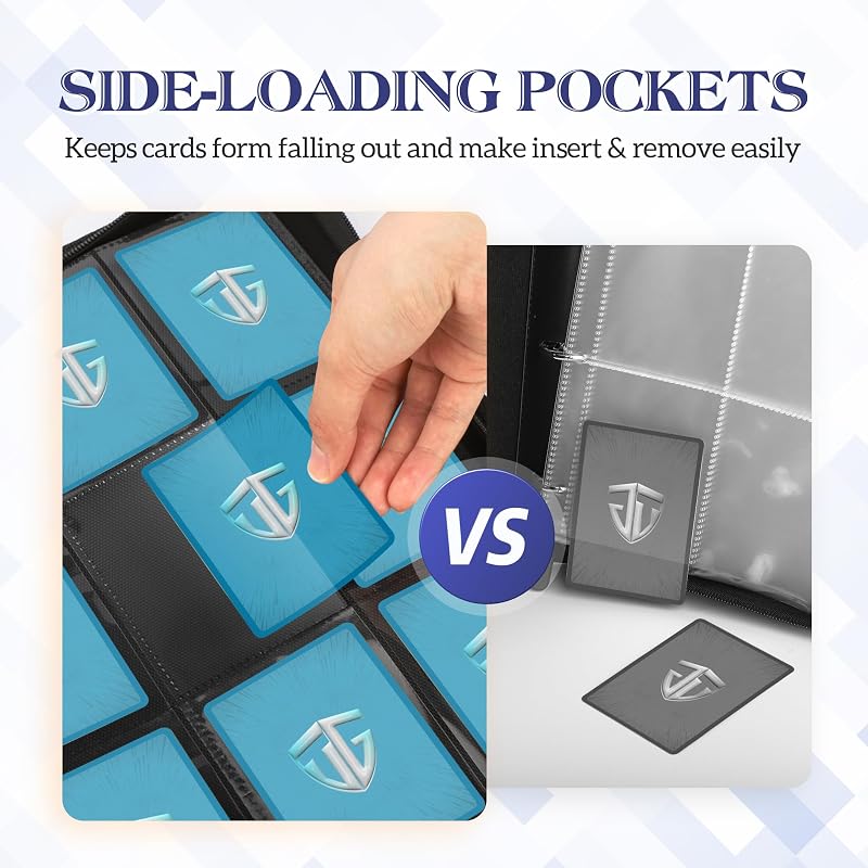 TCGUARD 9-Side Card Binder - 540 Pocket Zipper Album Sky Blue 9