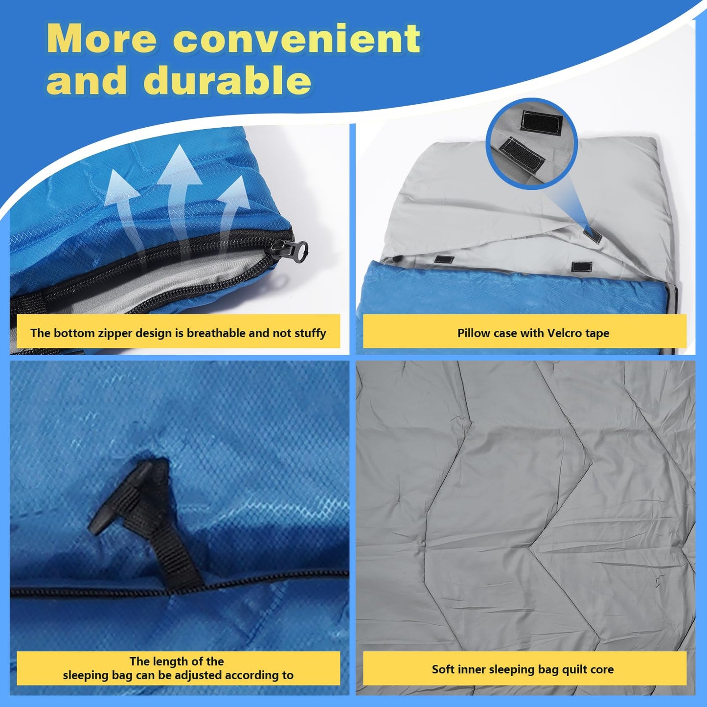 REDCAMP Kids Sleeping Bag for Boys Girls & Teens, 3 Season Cold Weather Sleeping Bag for Backpacking Camping Hiking, Blue